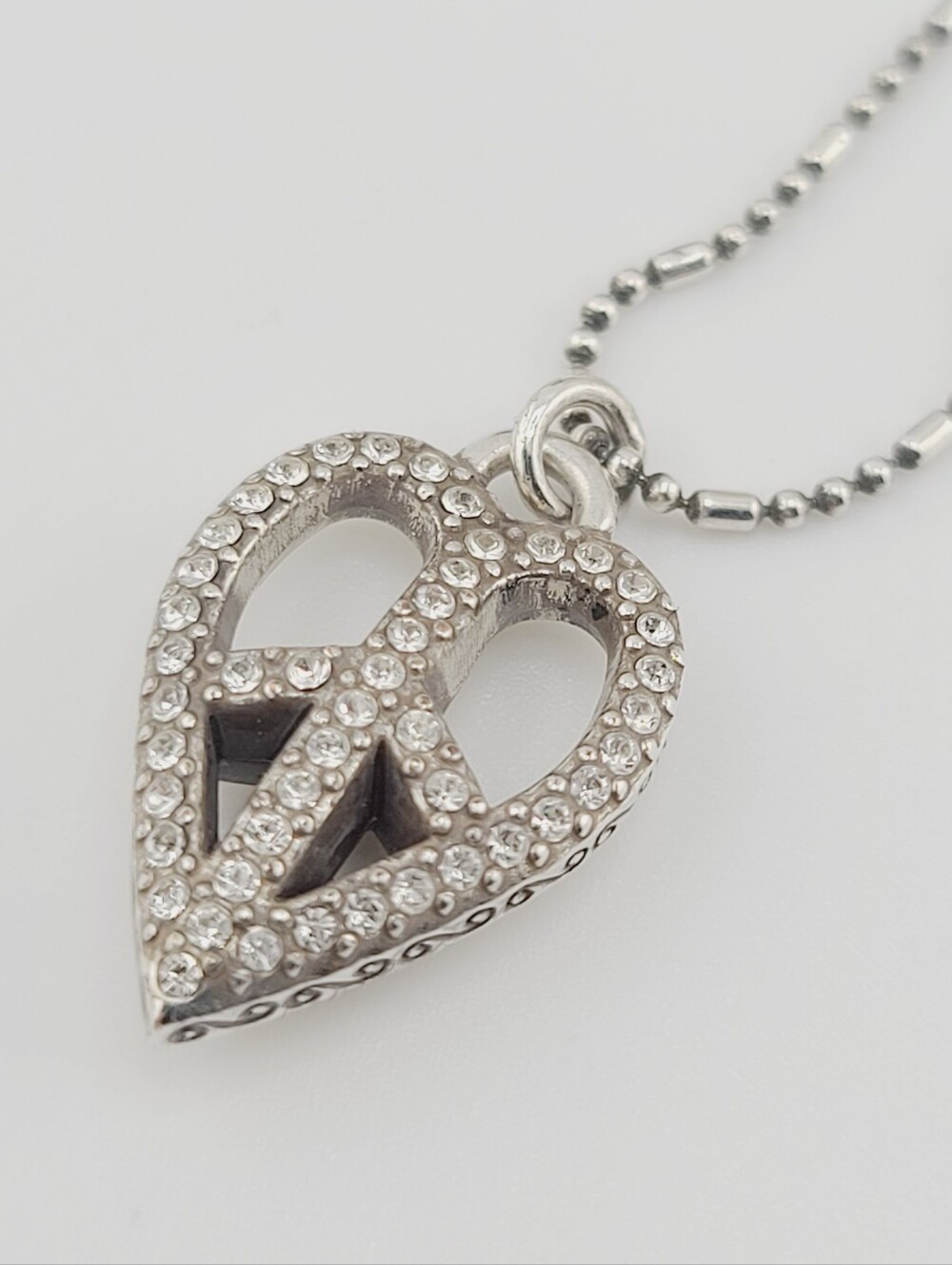 $58 Brighton "Peaceful Heart" Bling Swarovski Crystal Pendant Necklace! 🕊